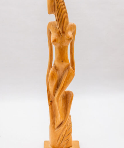 Escultura de muñeca sin rostro, figura y accesorio decorativo para el hogar, hecha a mano en madera de guayacán, 10 y 17 pulgadas.