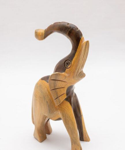 Escultura de elefante, figura y accesorio decorativo para el hogar, hecha a mano en madera de guayacán, 10 y 17 pulgadas.