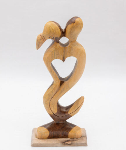 Escultura de los Amantes, figura y accesorio decorativo para el hogar, hecha a mano en madera de guayacán, 10 y 17 pulgadas.